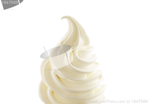 Image of Vanilla soft ice cream on white background