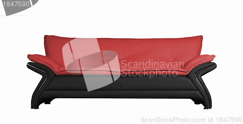 Image of Red Modern sofa isolated on white background