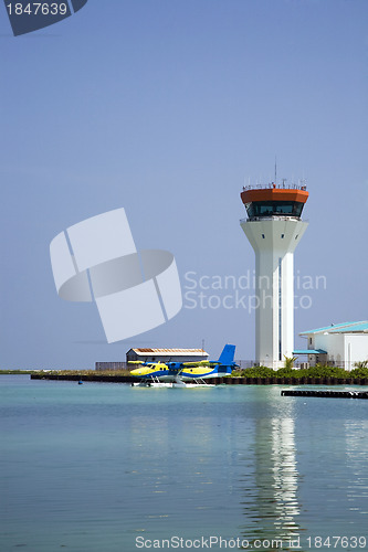 Image of Sea plane and control tower