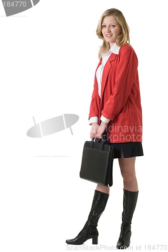 Image of Business woman in red