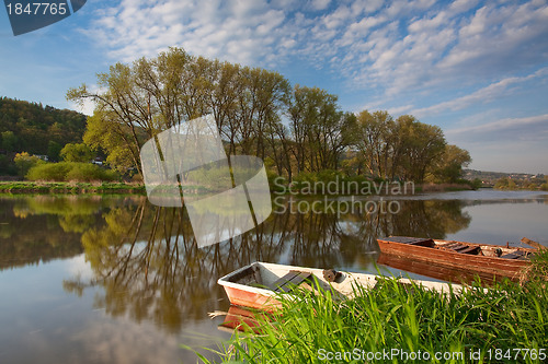 Image of Fishing punts on the river