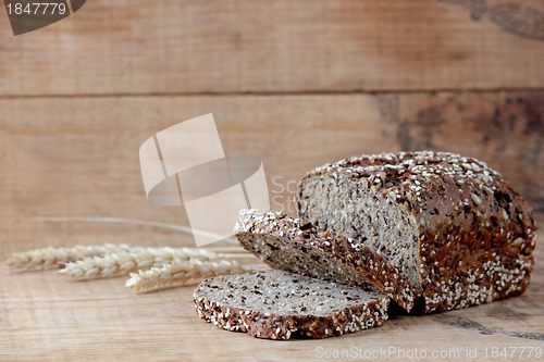 Image of Whole wheat bread with wheat spike