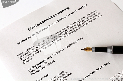 Image of German Example of a EU Declaration of Conformity for toys