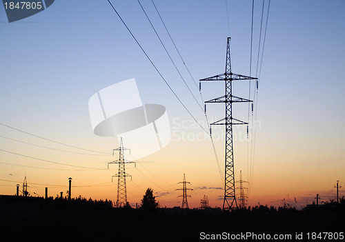 Image of Landscape with high-voltage line 