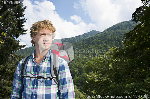 Image of Hiker in the woods