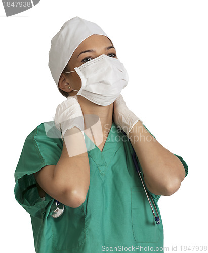 Image of Exhausted Female Doctor