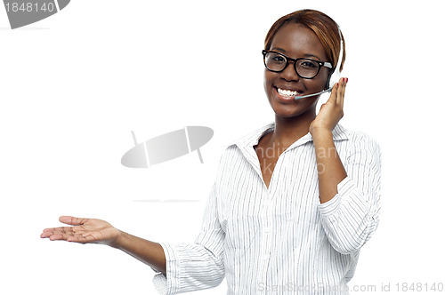 Image of Customer service representative attending calls