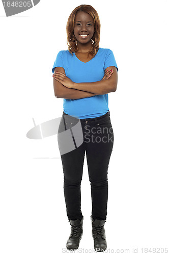 Image of Full length shot of gorgeous african teenager