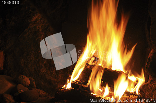 Image of Log fire