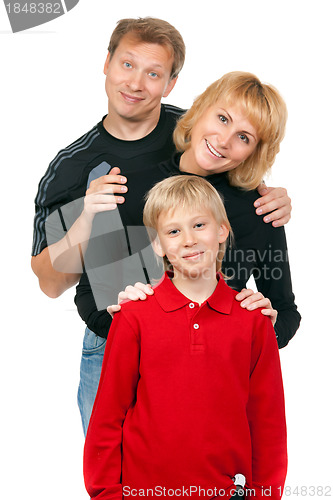 Image of Happy family with child posing