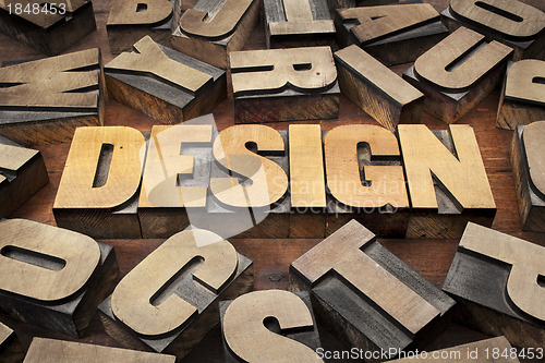 Image of design concept in wood type