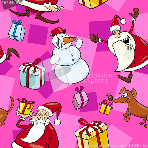 Image of Christmas Cartoon Seamless Pattern