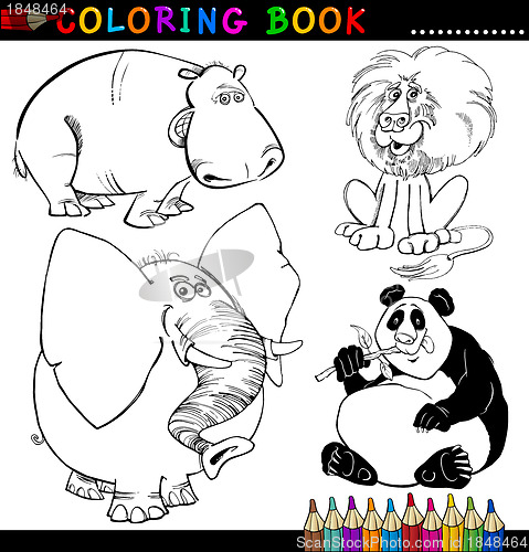 Image of Animals for Coloring Book or Page