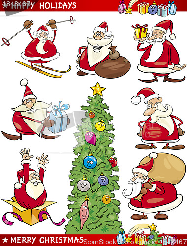 Image of Cartoon Set of Christmas Themes