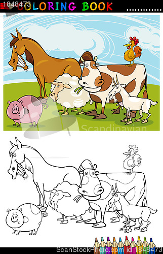 Image of Farm and Livestock Animals for Coloring