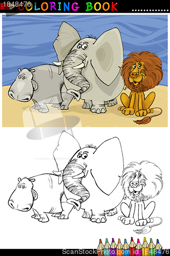 Image of Wild Safari Animals for Coloring