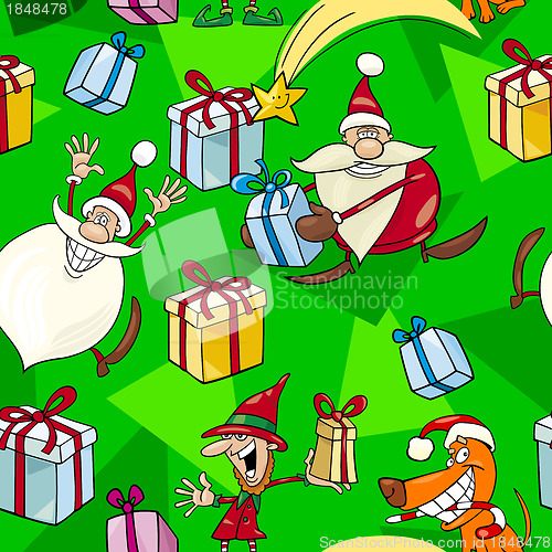 Image of Christmas Cartoon Seamless Pattern