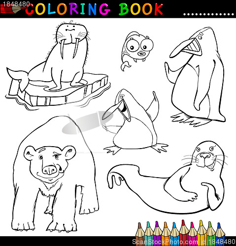 Image of Animals for Coloring Book or Page