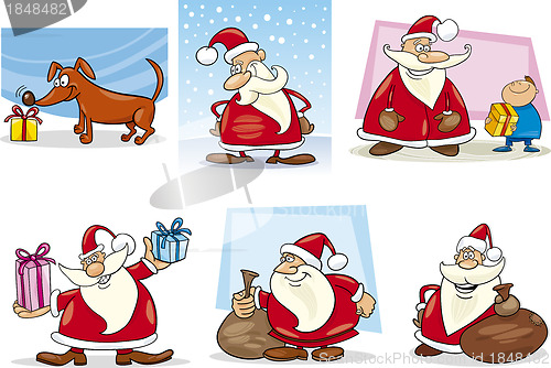 Image of Cartoon Set of Christmas Themes