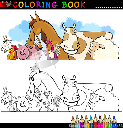 Image of Farm and Livestock Animals for Coloring