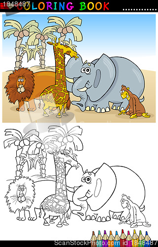 Image of Wild Safari Animals for Coloring