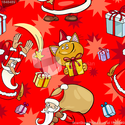 Image of Christmas Cartoon Seamless Pattern