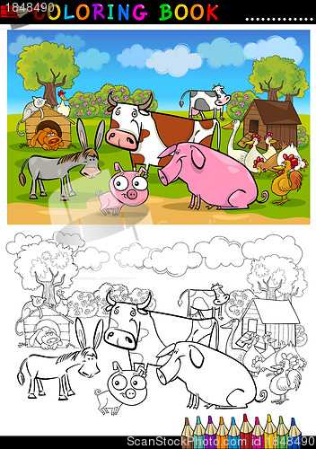 Image of Farm and Livestock Animals for Coloring