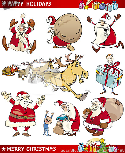 Image of Cartoon Set of Christmas Themes