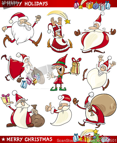 Image of Cartoon Set of Christmas Themes