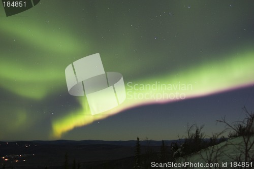 Image of Colorful aurora band in the night sky