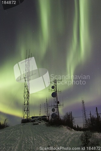 Image of Double aurora band and two antennas