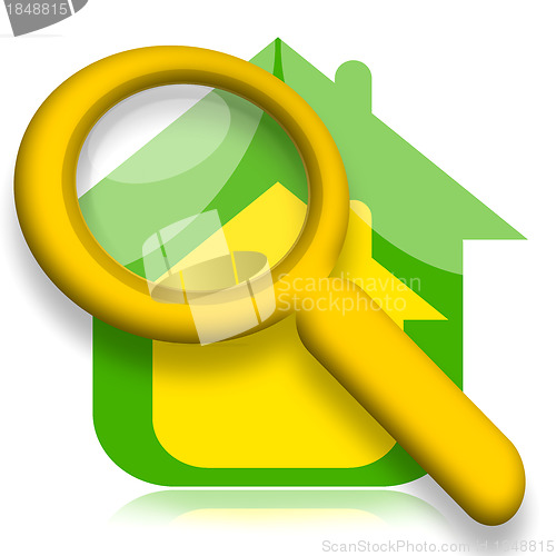 Image of House under magnifying glass 