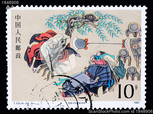 Image of A stamp printed in China shows ancient story of The Water Margin