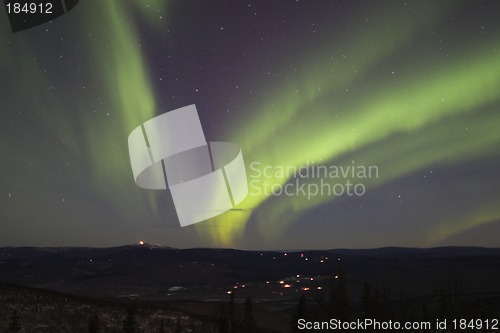 Image of Aurora Borealis in cold night of Alaska