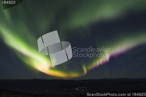 Image of Colorful band of aurora borealis