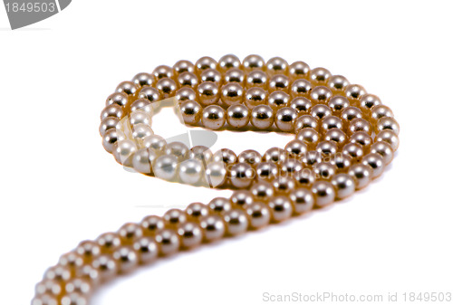 Image of Pearl necklace circle isolated on white 