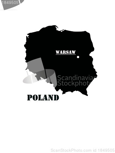 Image of The black and white map of Poland