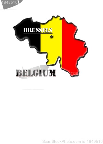 Image of Map,arms and flag of Kingdom of Belgium