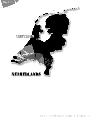 Image of Black map of Holland