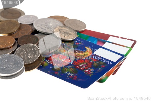 Image of credit cards and coins