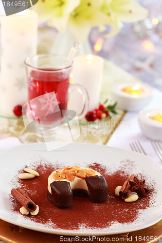 Image of Dessert for Christmas with mulled wine