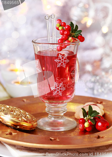 Image of Mulled wine glass with cranberry