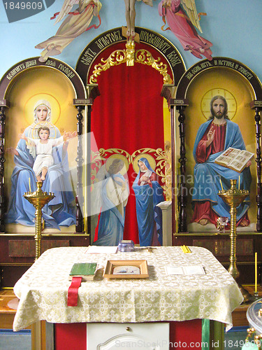 Image of Religious place in church with beautiful pictures