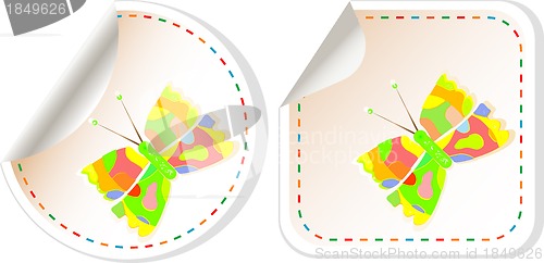 Image of butterfly icon set isolated on white, vector