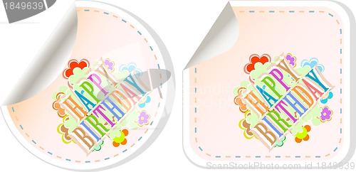 Image of Happy birthday and holidays stickers form