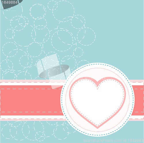 Image of Valentines ornament with red love heart vector