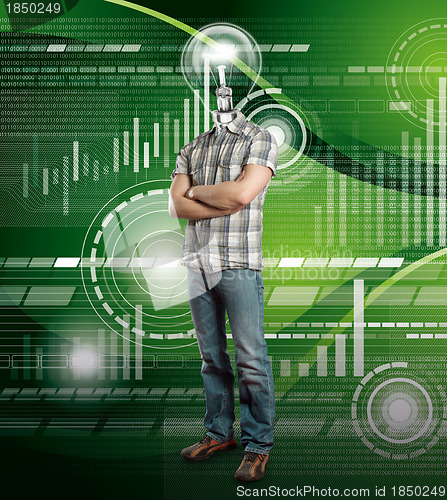 Image of Lamp Head Businessman