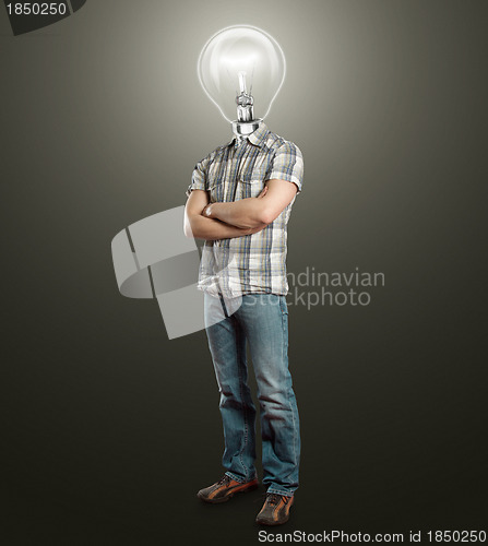 Image of Lamp Head Businessman