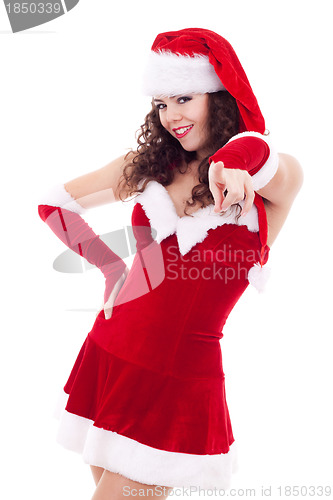 Image of santa woman pointing