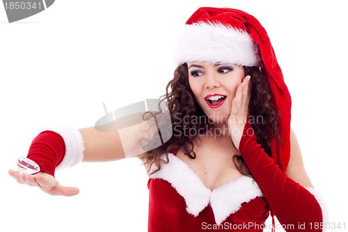 Image of santa woman with a big diamond